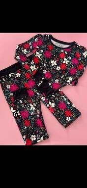 Little Sleepies Poinsettia Floral Two-Piece Bamboo Pajama Set